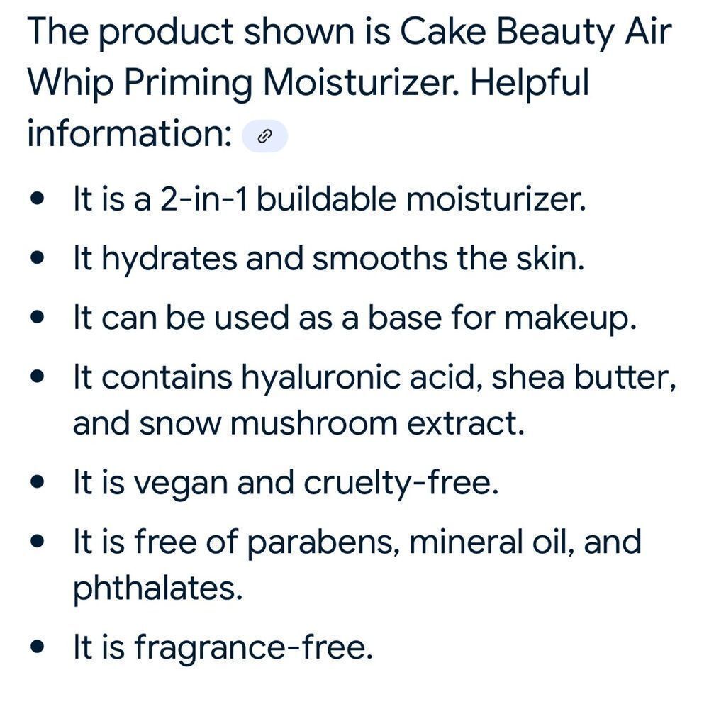 Cake Beauty buildable moisturizer fragrance free - Picture 3 of 3